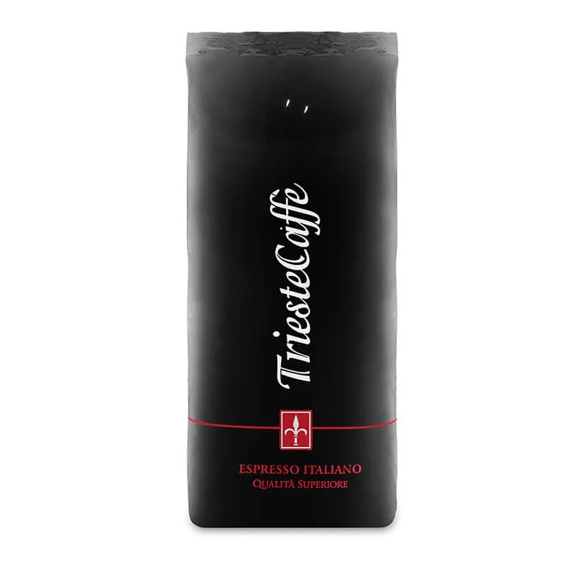 Czarne opakowanie kawy ziarnistej Trieste 100% Arabica